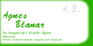agnes blanar business card