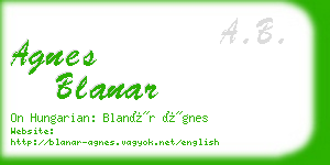 agnes blanar business card